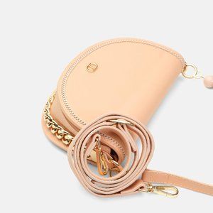 Rosario Flap Shoulder Bag with Chain-Link Trim - High-Quality Faux Leather
